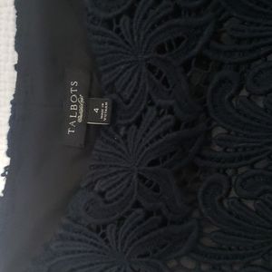 Talbots black lace blouse